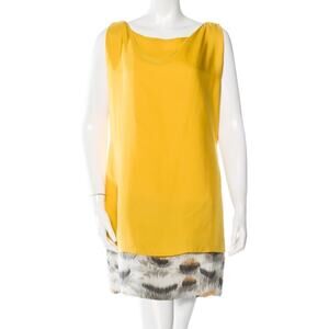 Maiyet Yellow Silk Layered Mini Dress